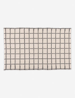 Sebou natural and black dotted machine washable mat