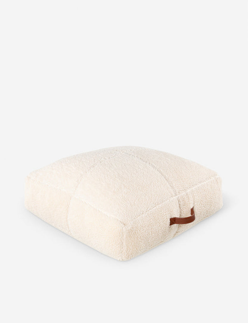 | Kita decorative white plush floor pillow