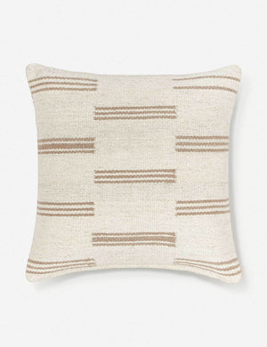 Stripe break natural and cream square pillow by Sarah Sherman Samuel