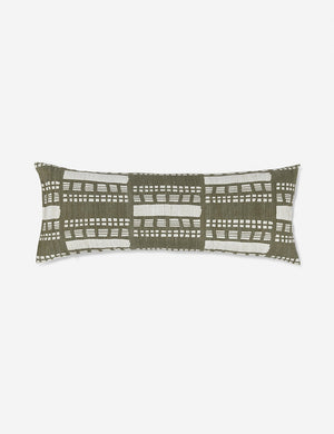 Stonewalk green geometric long lumbar throw pillow by Élan Byrd