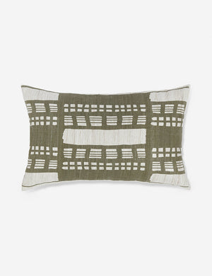 Stonewalk green geometric lumbar throw pillow by Élan Byrd