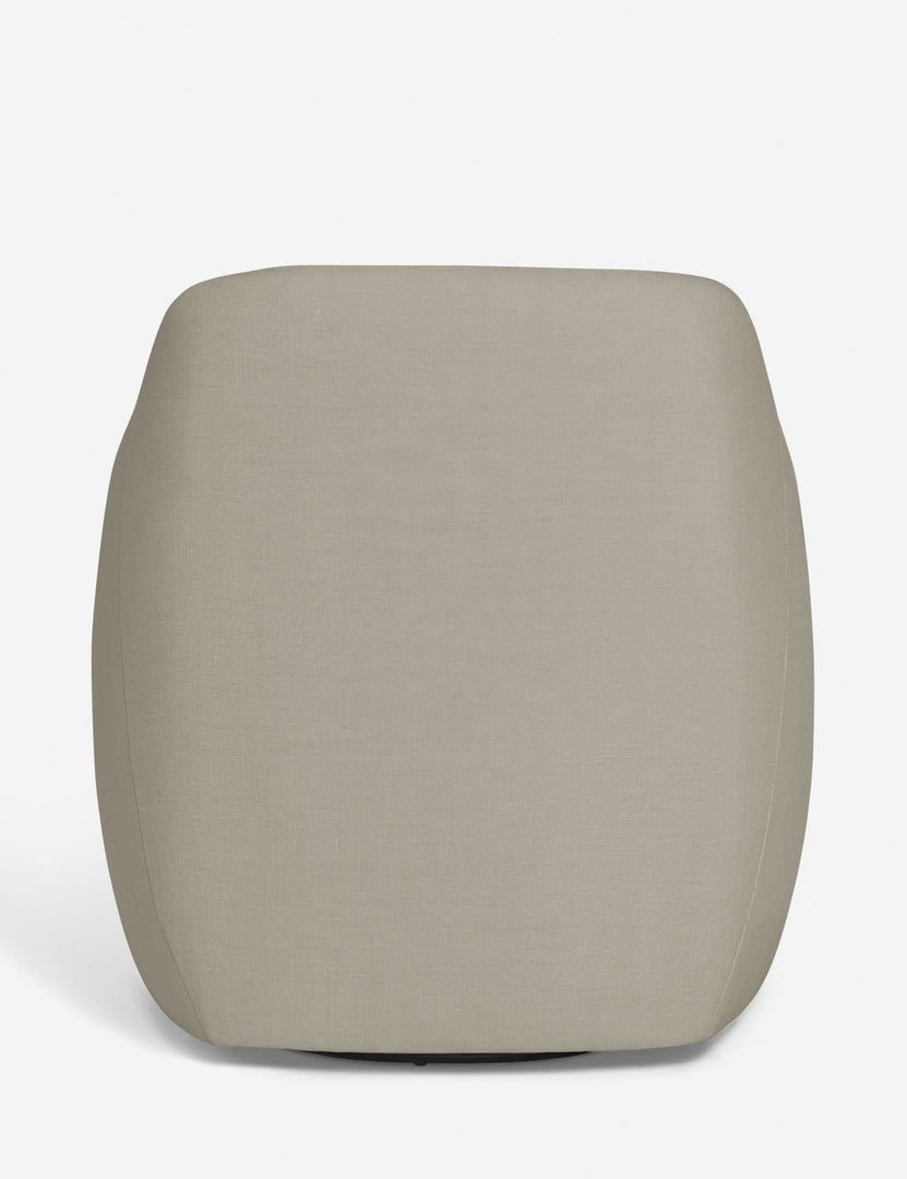 #color::flax | Back of the Tobi Flax linen swivel chair