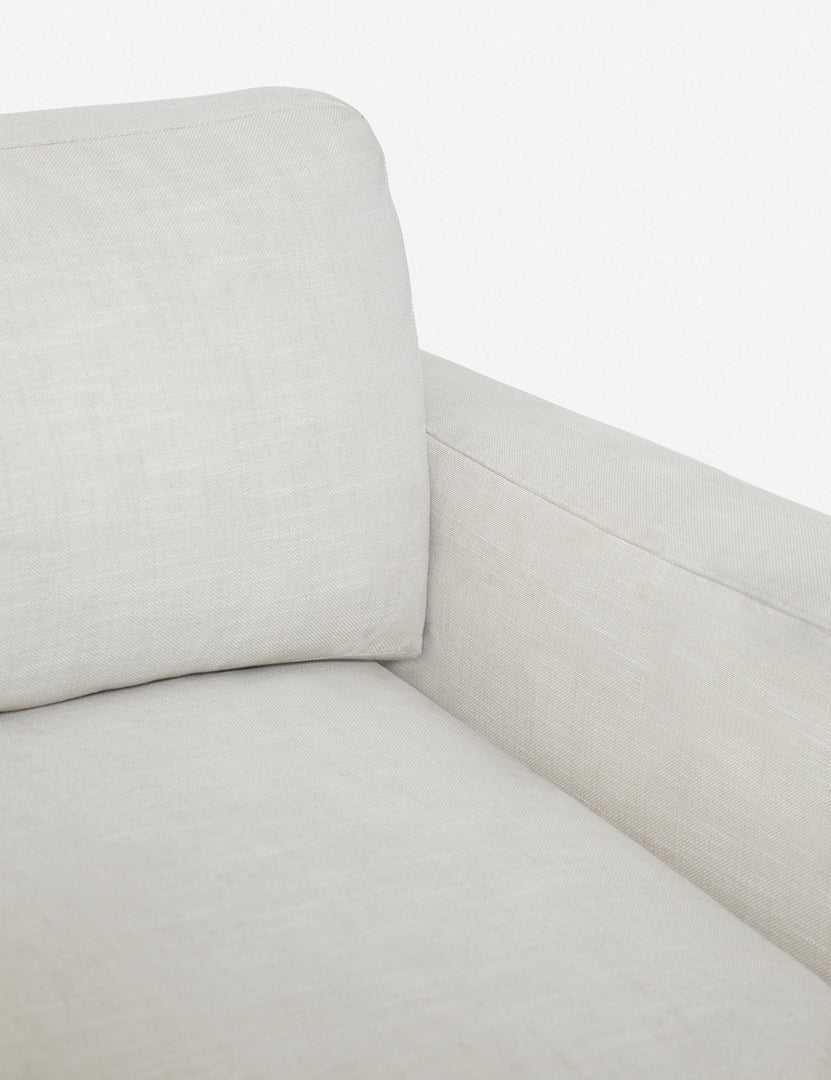 | Inner corner of the Walden white sofa