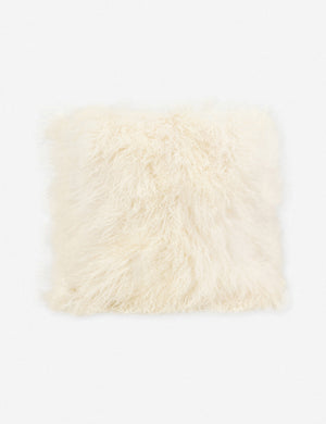 Alda plush fur ivory Shearling Pillow