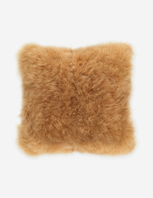 Madison golden brown Cashmere Fur Pillow